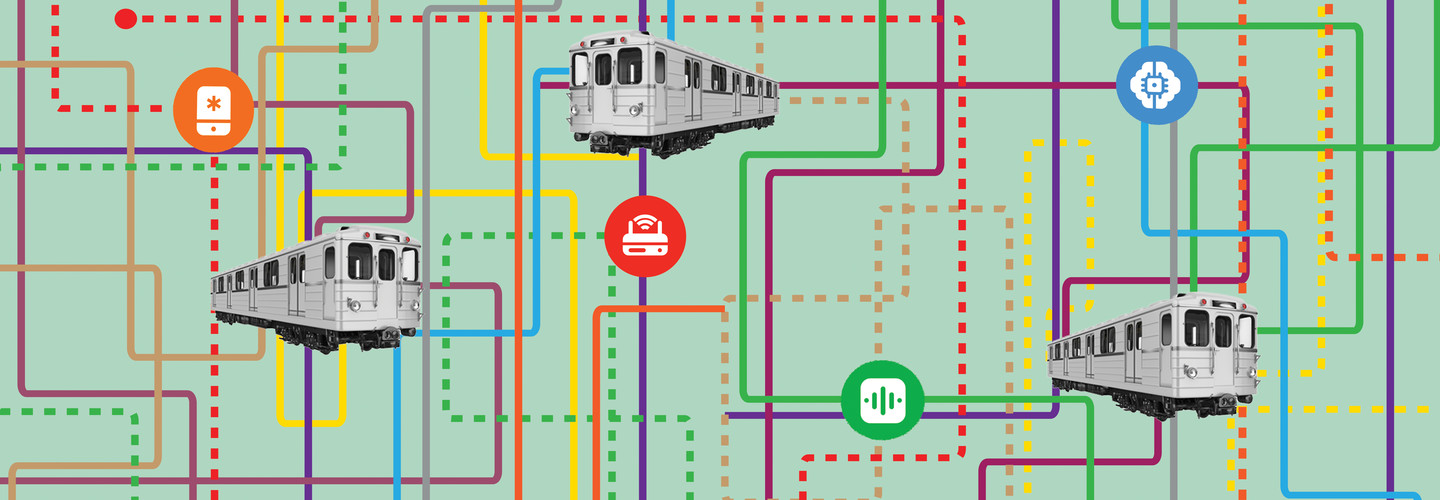 subway map with healthcare icons as stops