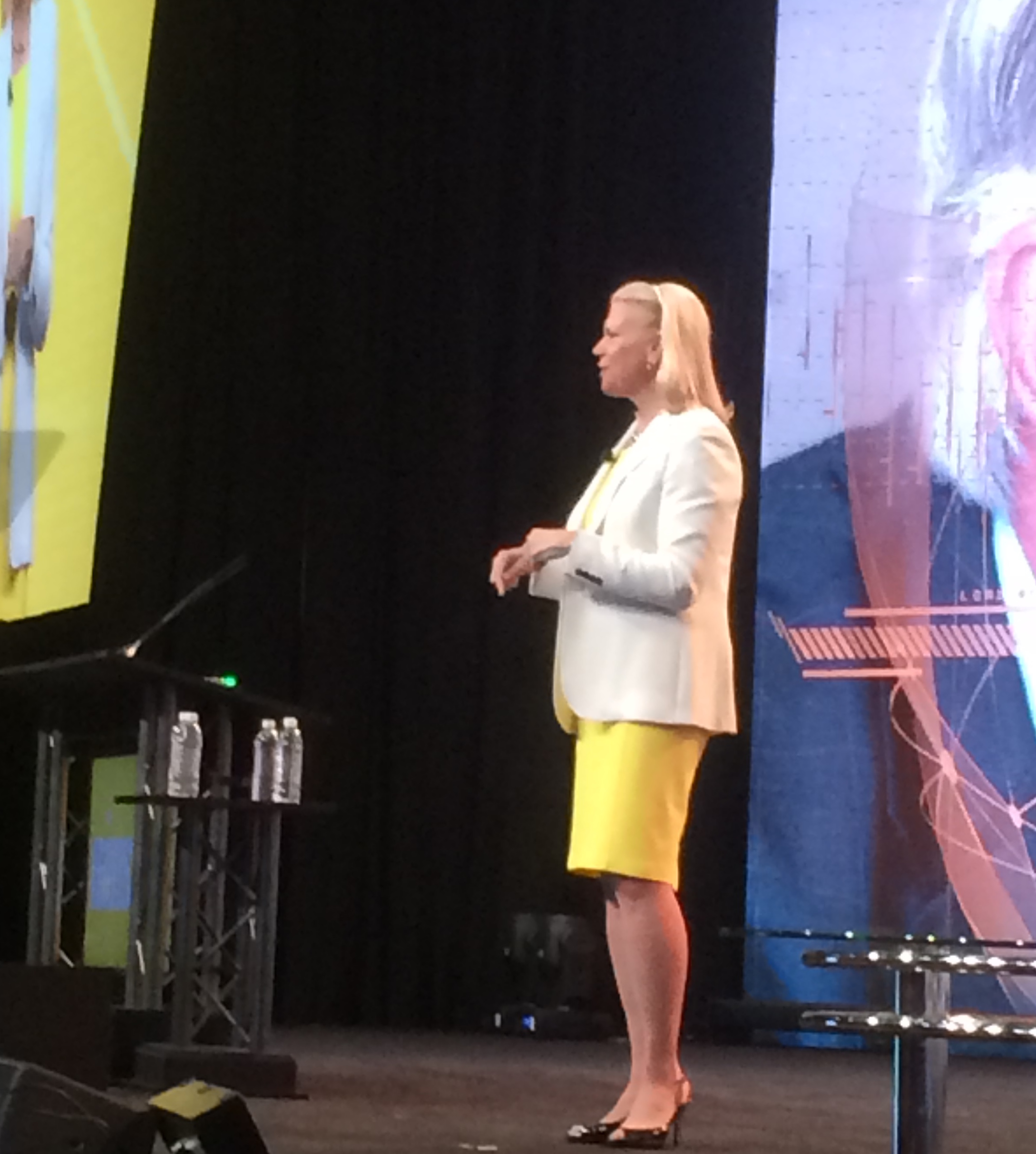 IBM CEO Ginni Rometty speaking at HIMSS 2017 in Orlando, Fla. Photo: Daniel Bowman