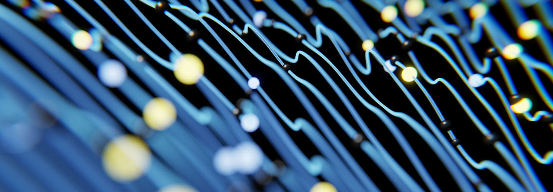Abstract neurons system- 3d rendered image of virtual molecular net structure.