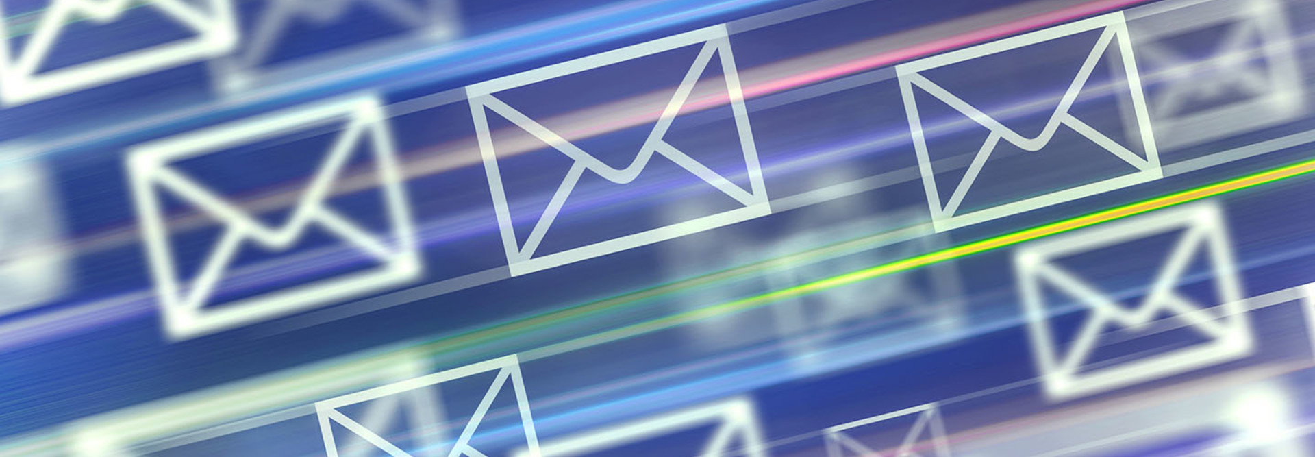 Abstract futuristic blurred background with envelope symbols (fast mail and modern communication concept)