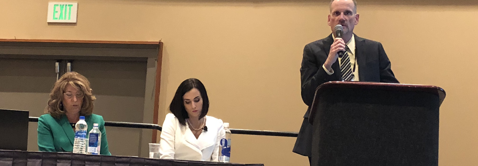 From left: Ann Walsh, SVP of Operations, Lifespace Communities, Jessica Grant, Director of Communications, Lifespace Communities and John Couture, Vice President of IT, Lifespace Communities (speaking).