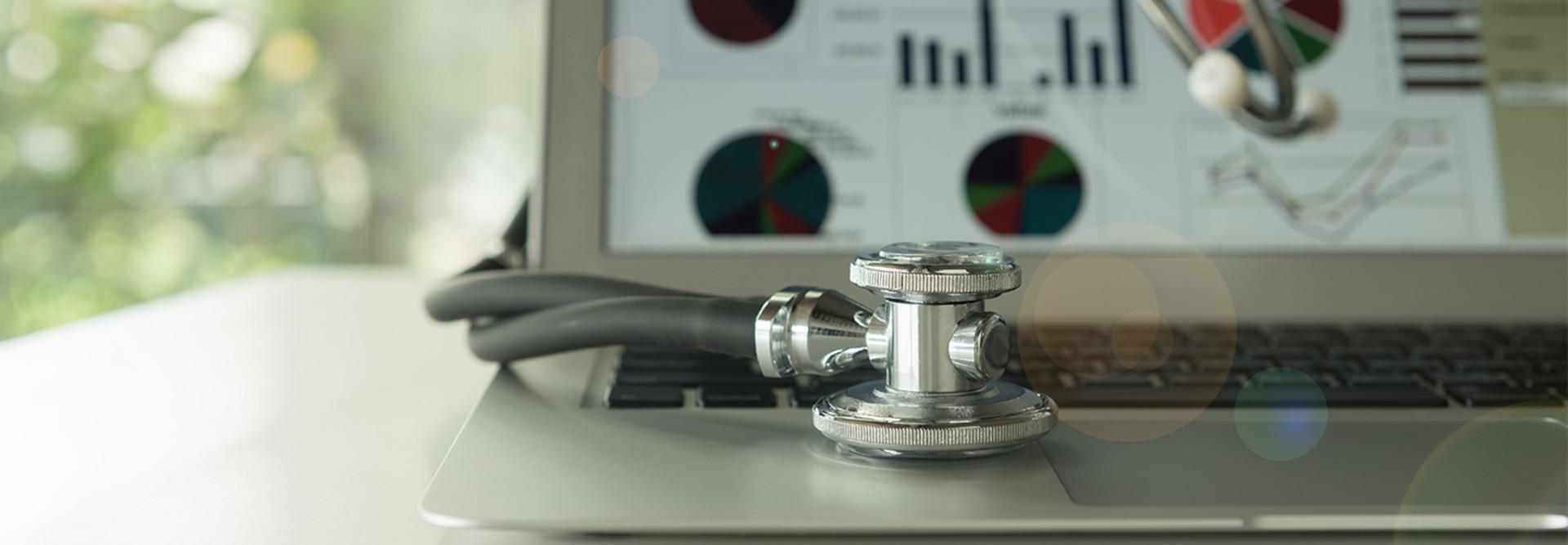 Laptop and stethoscope