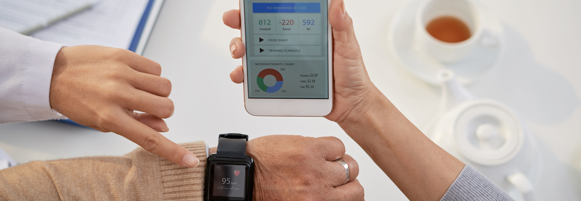 Smartwatch heart monitoring.