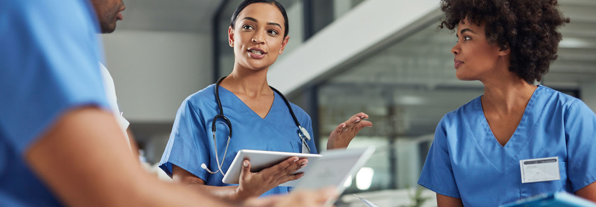 Shot of a group of medical practitioners having a discussion in a hospital