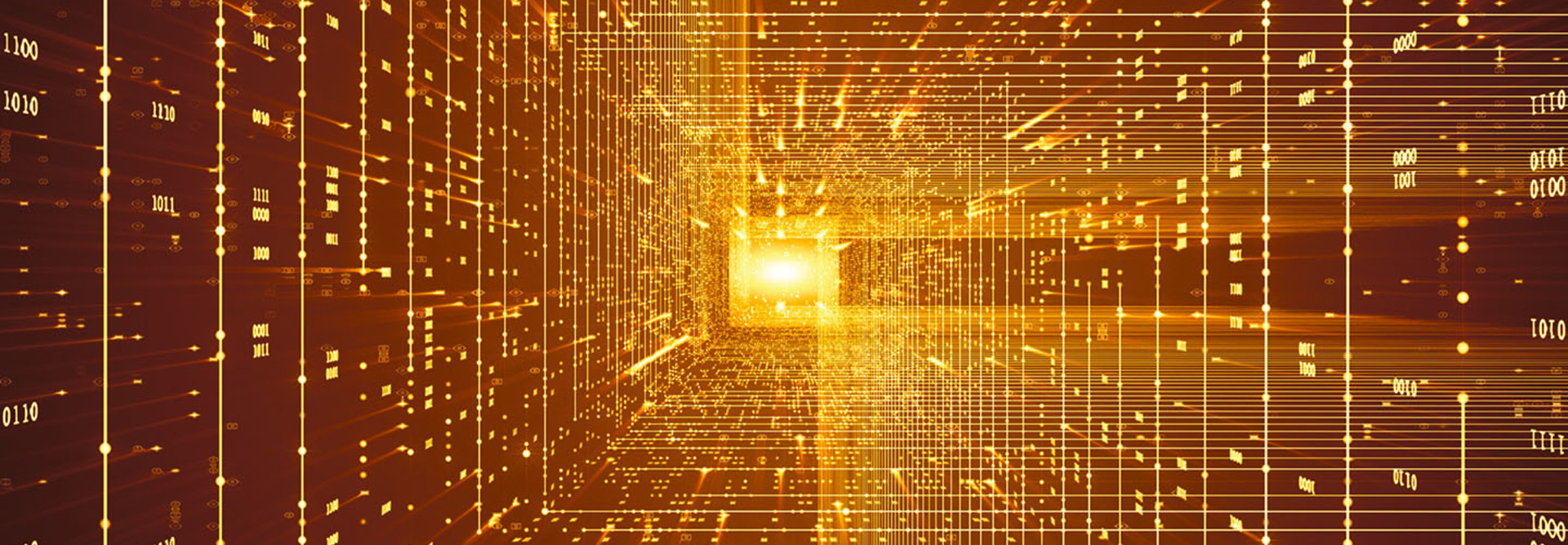 Binary Data Stream Background orange abstract lines
