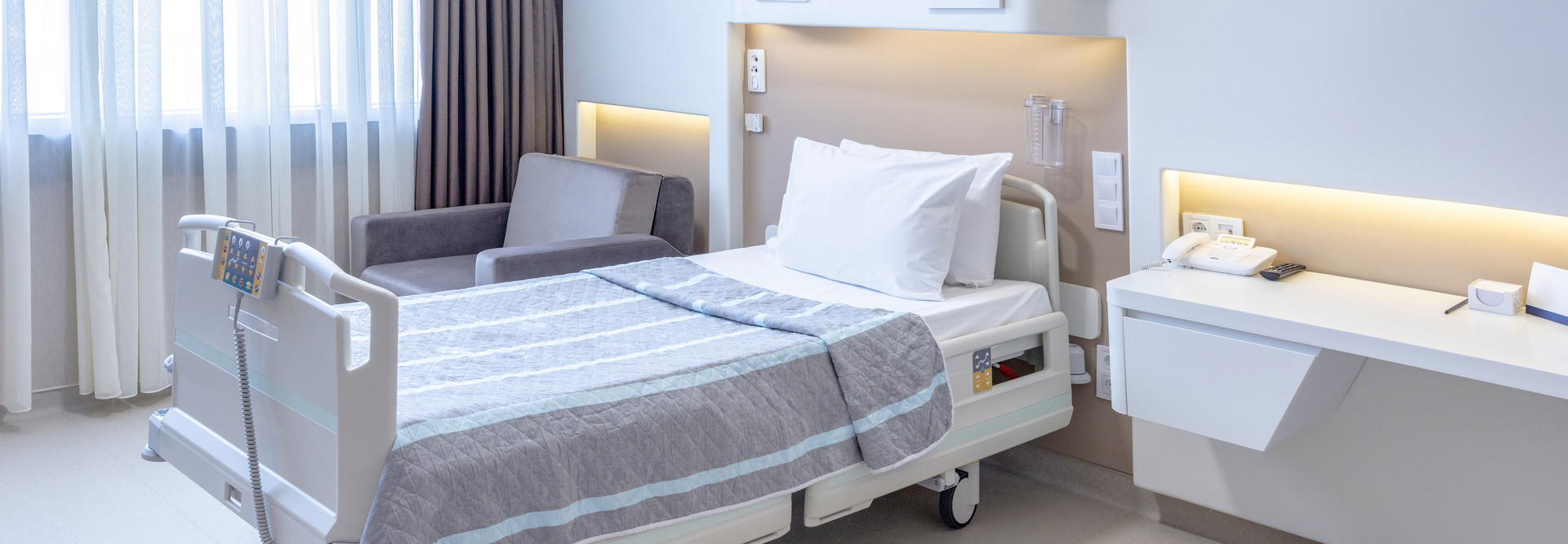 Empty hospital bed