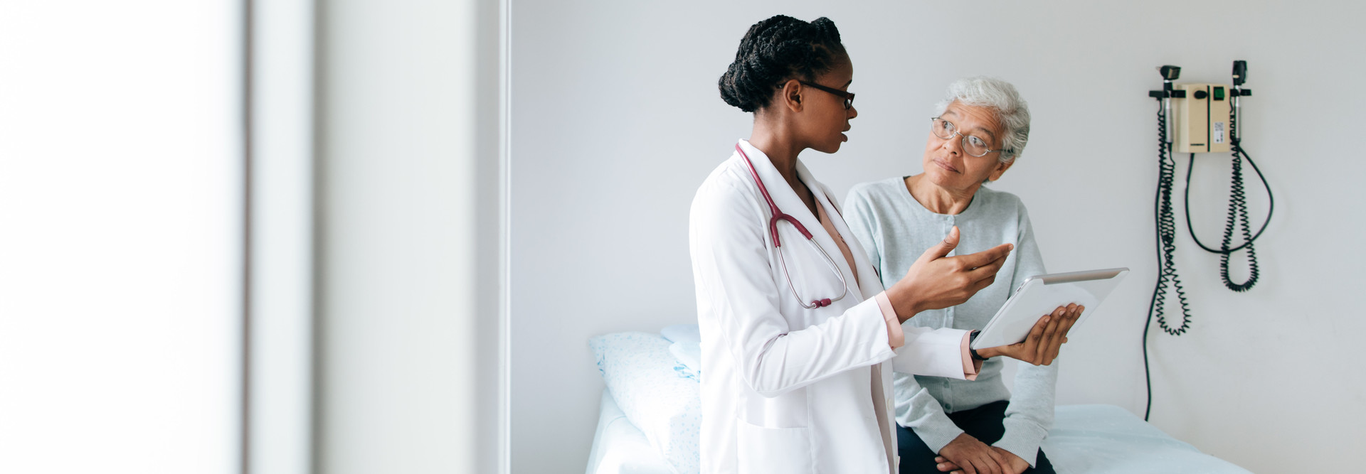 Doctor explains potential outcomes to patient