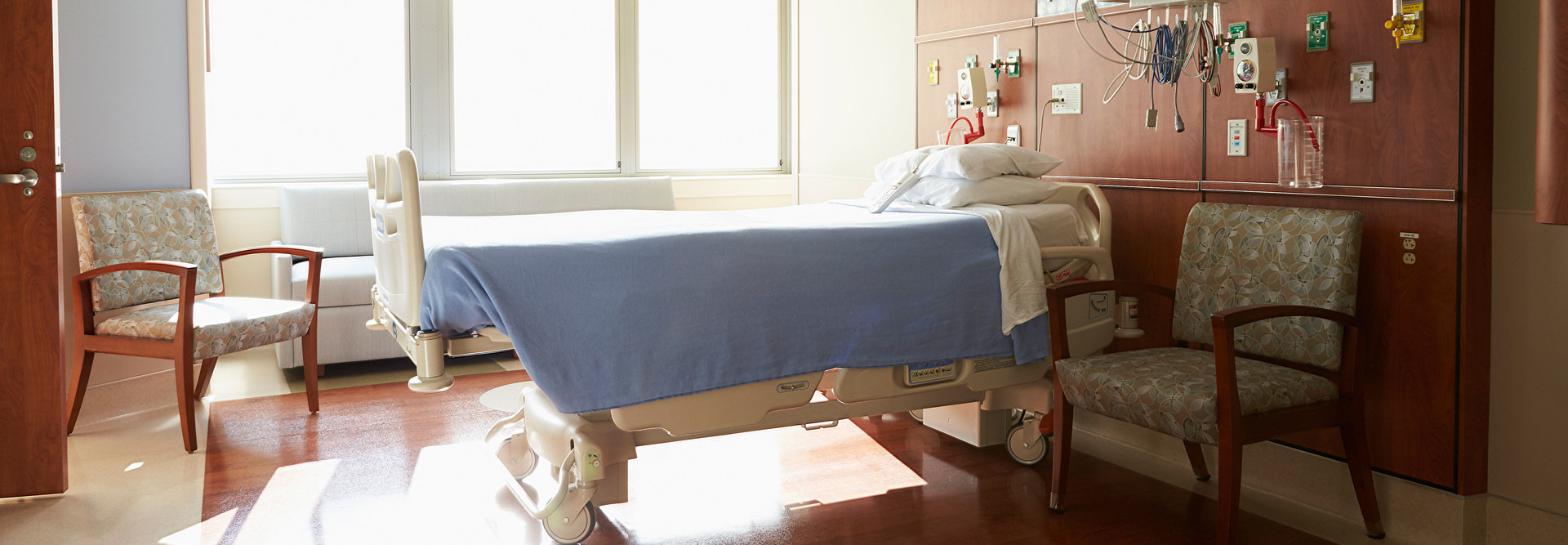Empty hospital bed