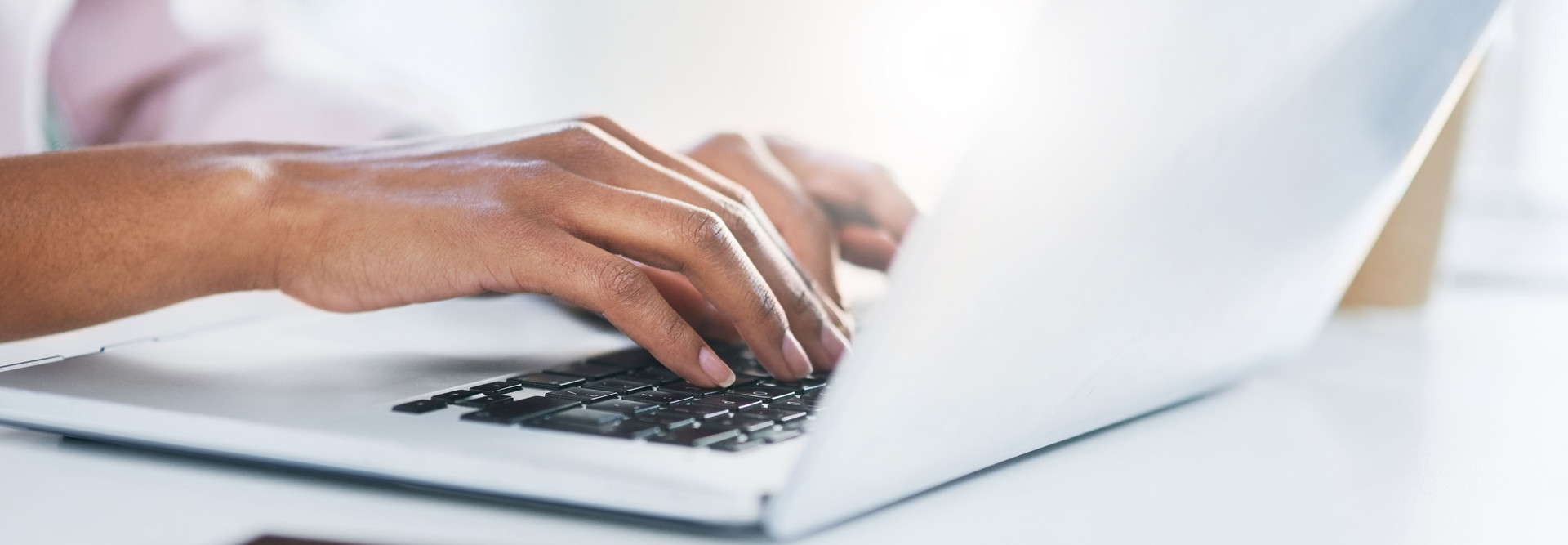Person typing
