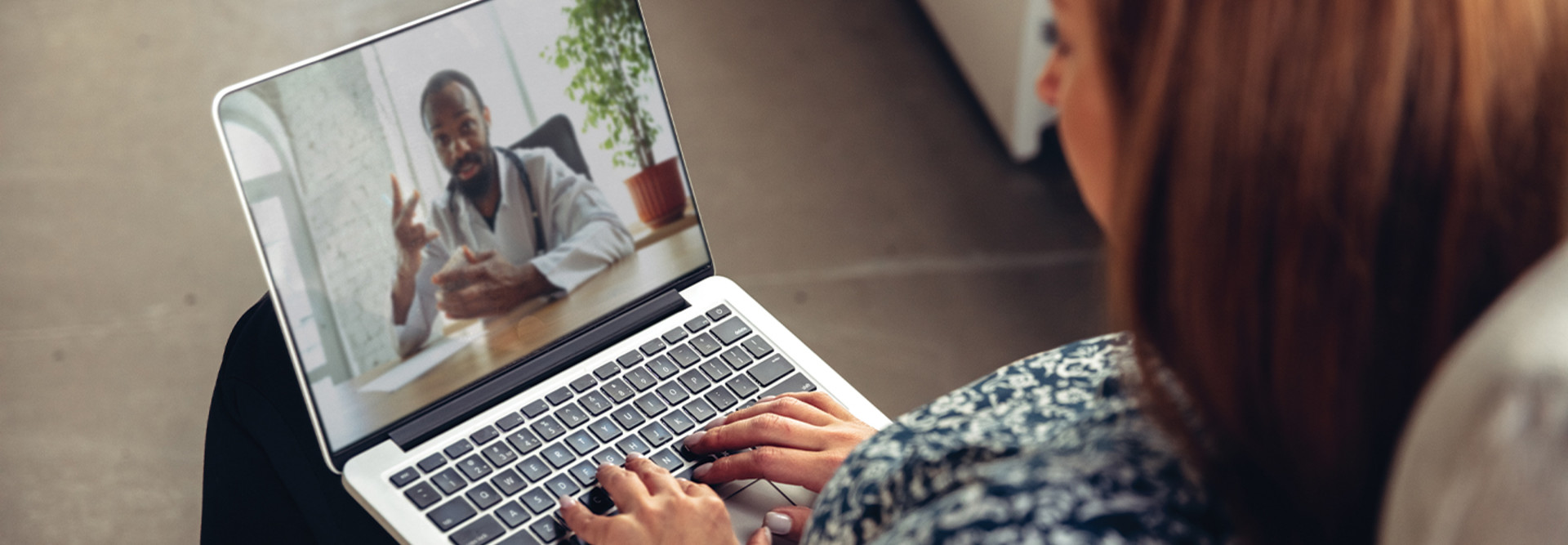 patient video calling doctor from home