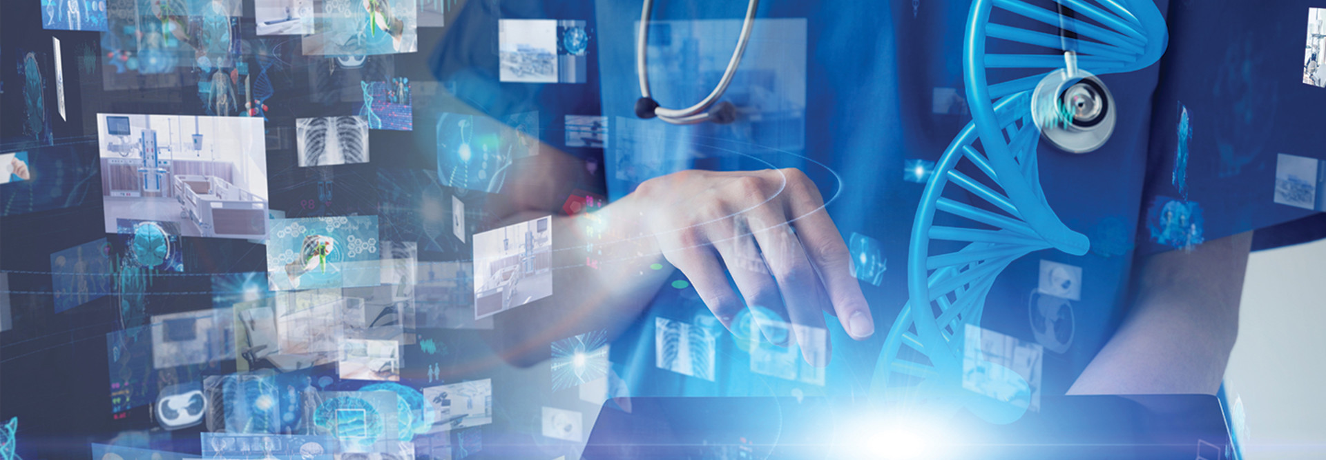 Medical technology concept. Gene therapy. Electronic medical record.