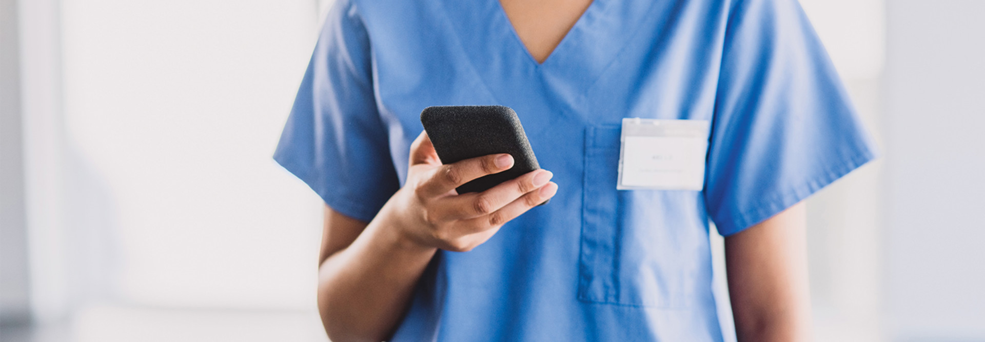 nurse on smartphone