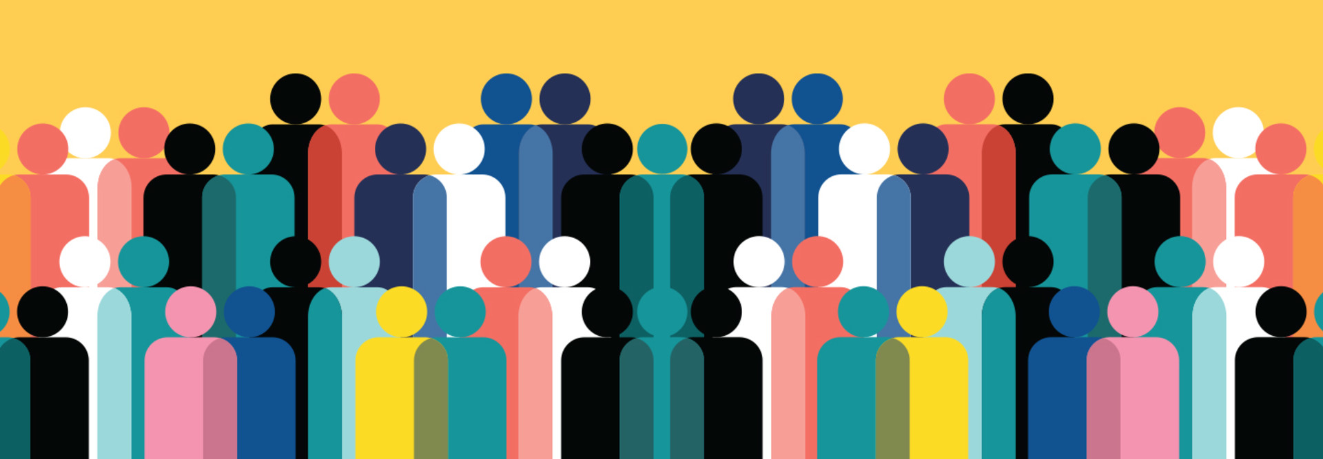 illustration of colorful people silhouettes 