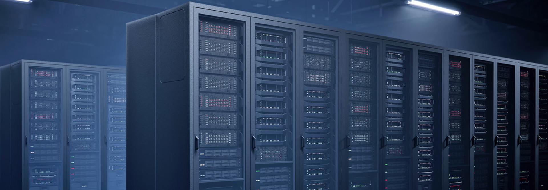 View of server room and racks