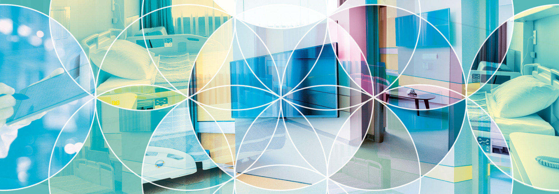 hospital scenes with kaleidoscope effect