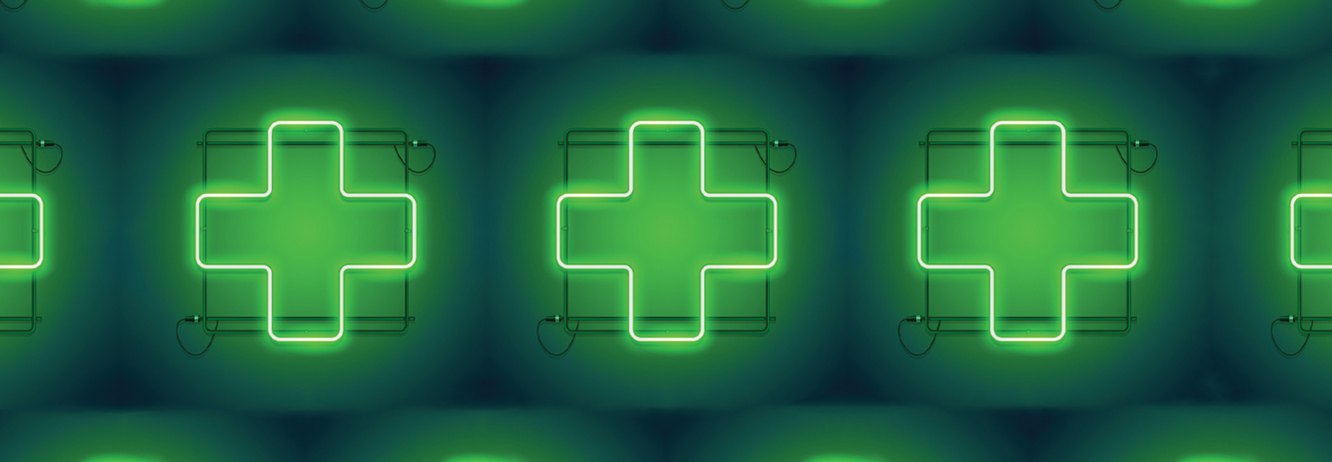 Green medical crosses
