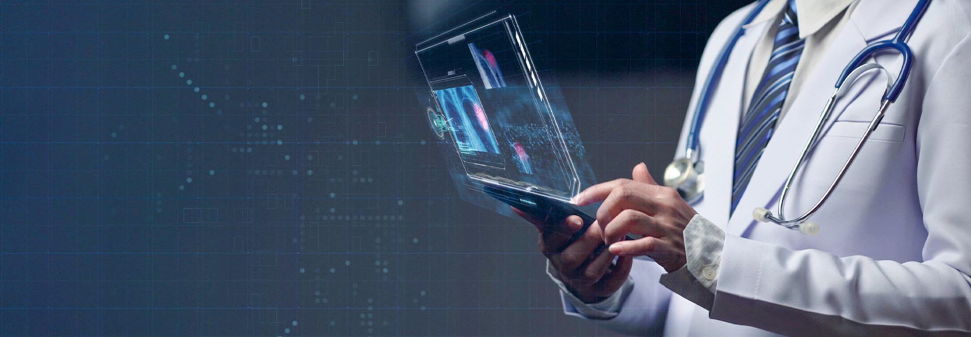 Doctor using futuristic tech