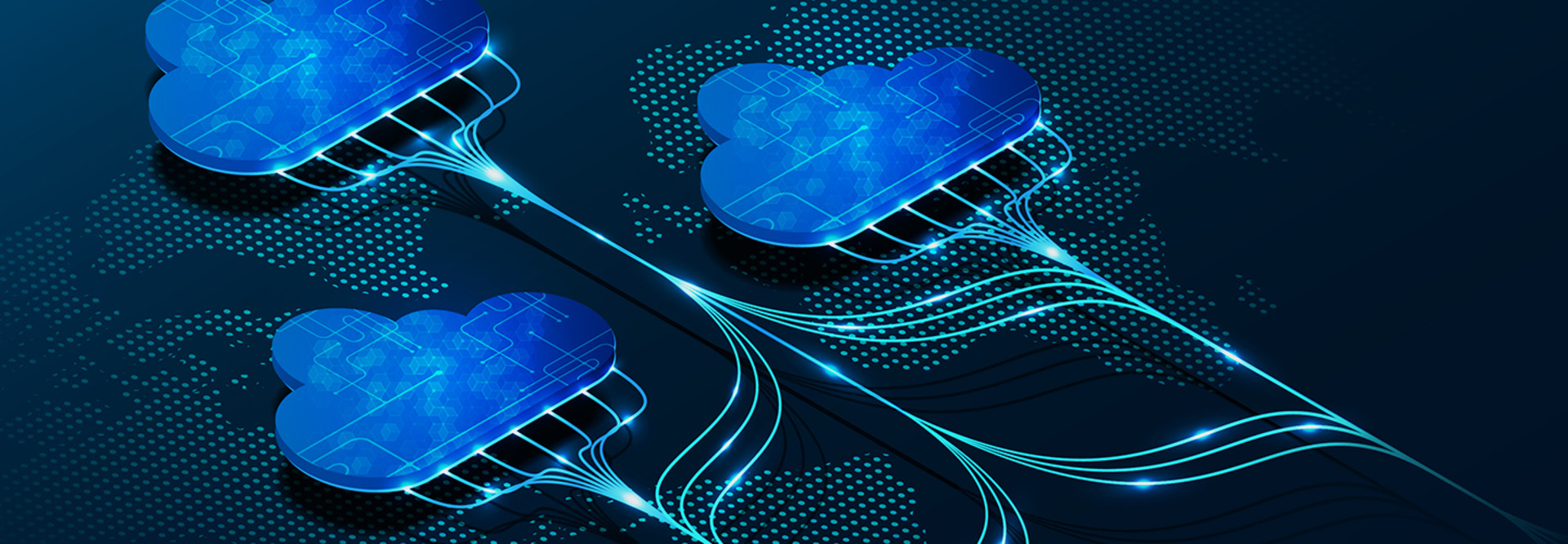Multiple cloud symbol vector illustration