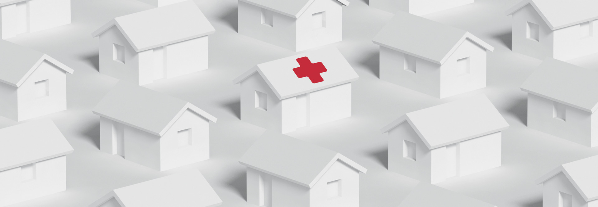 Row of animated hospitals