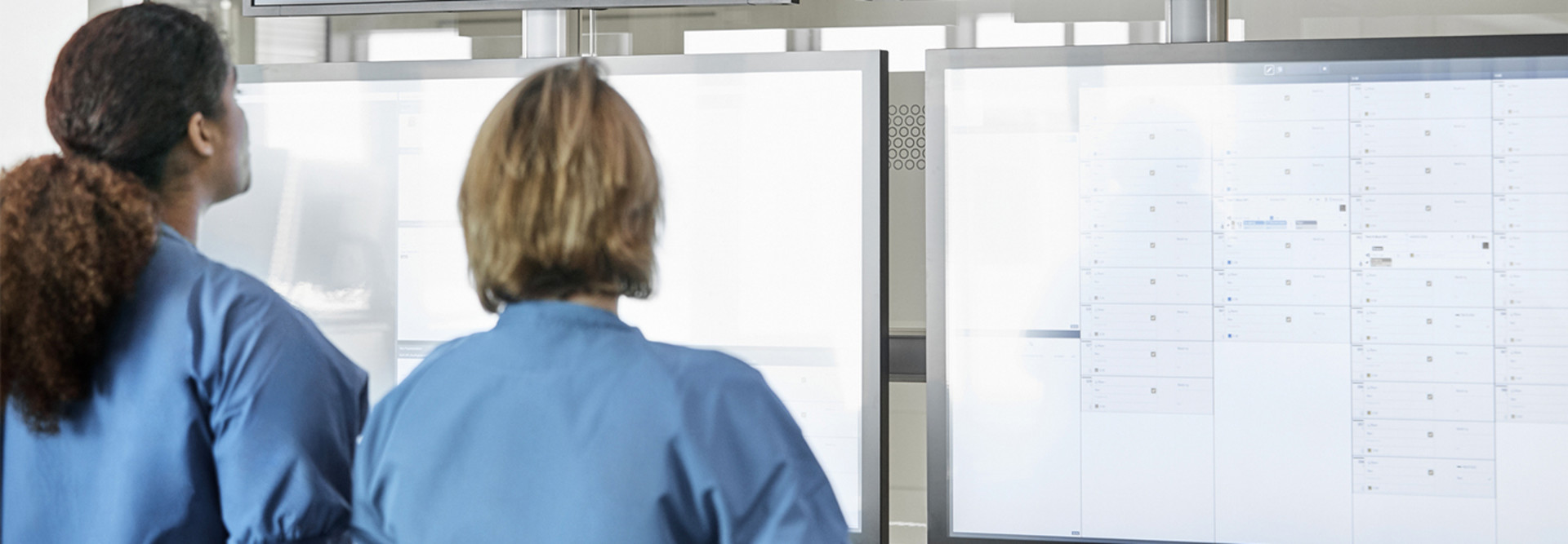 Hospital staff in control room