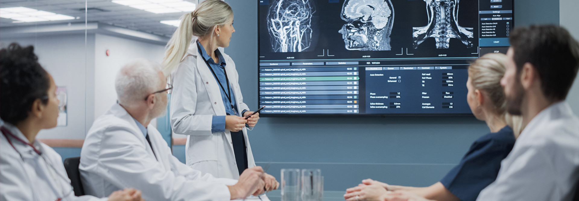 Person reviewing xrays