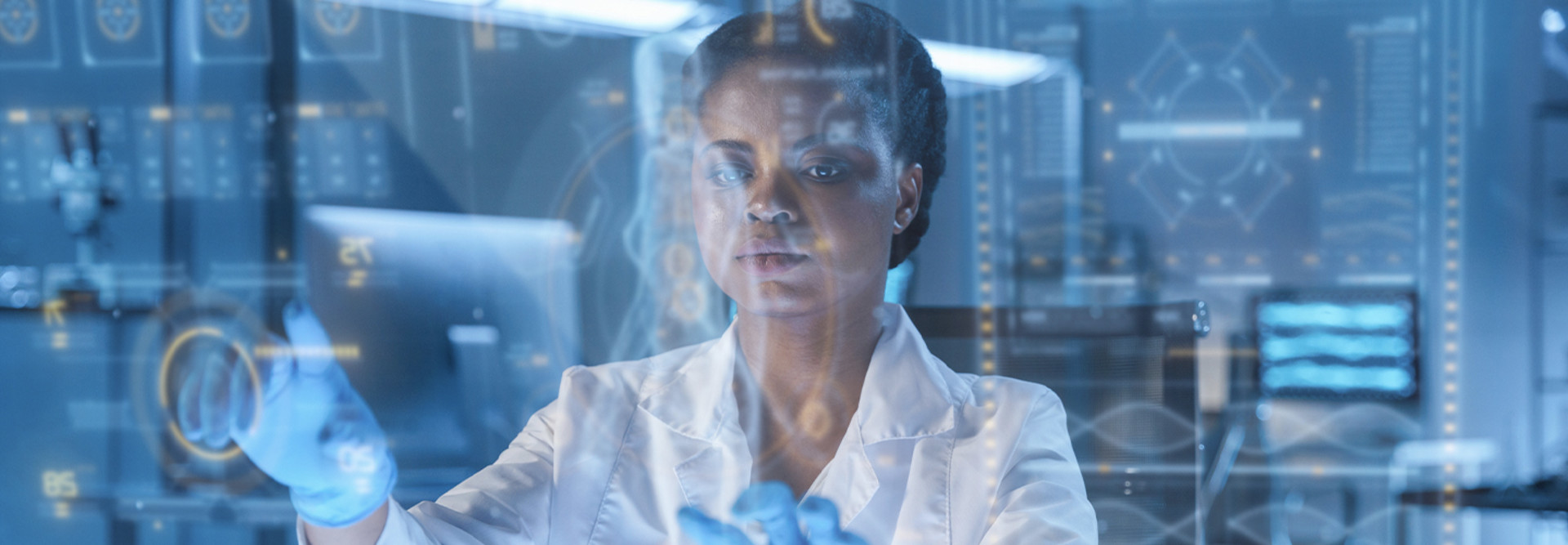 Doctor using AI tech