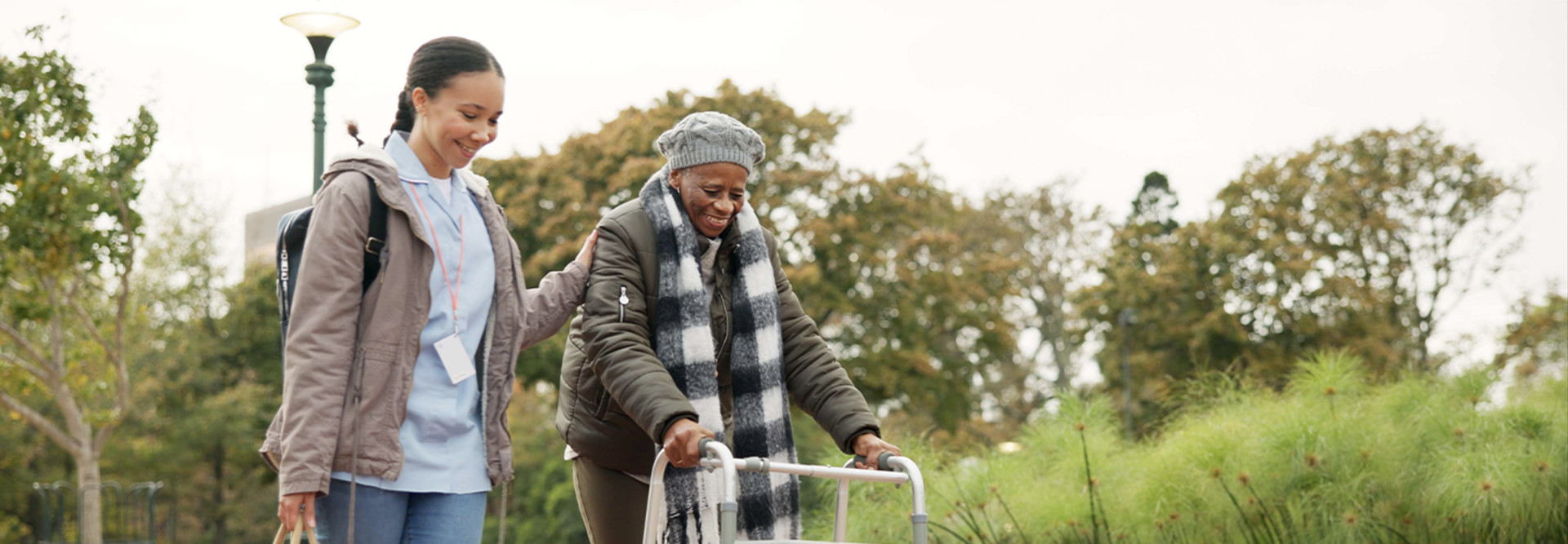 Nurse helping elderly patient