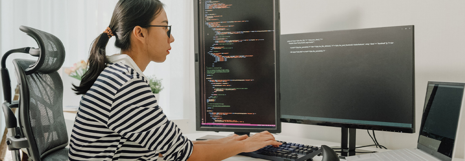 Computer engineer working in office