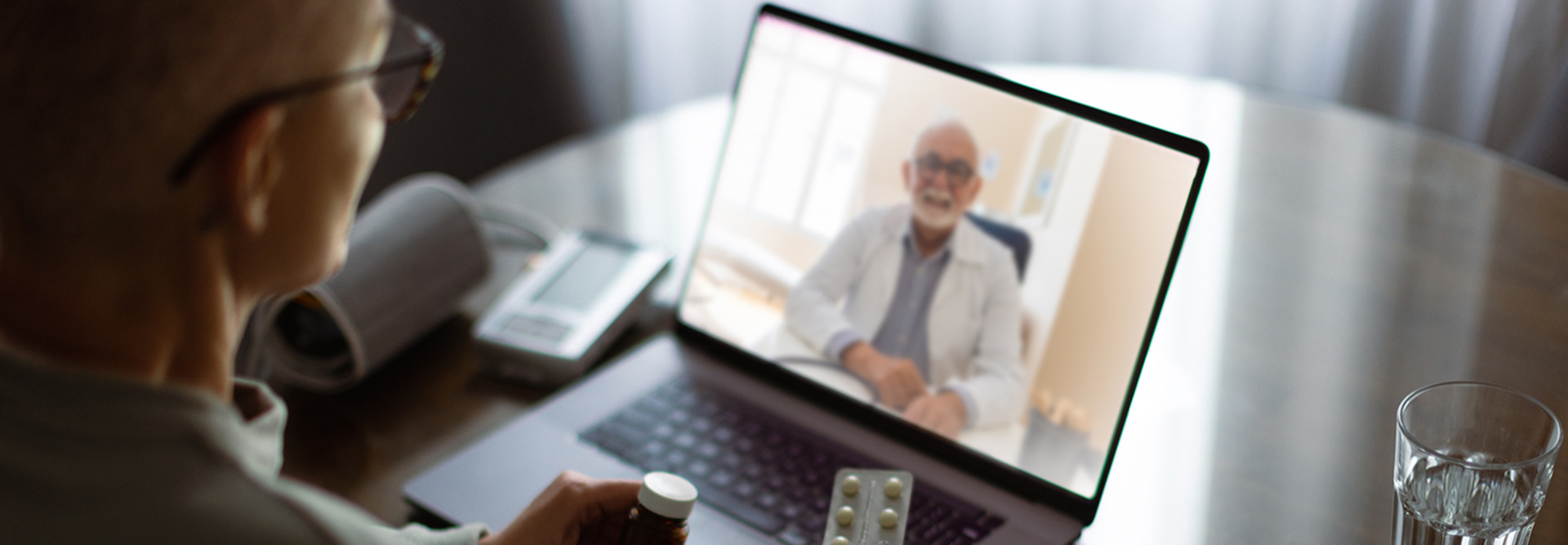 Patient having video call with doctor.