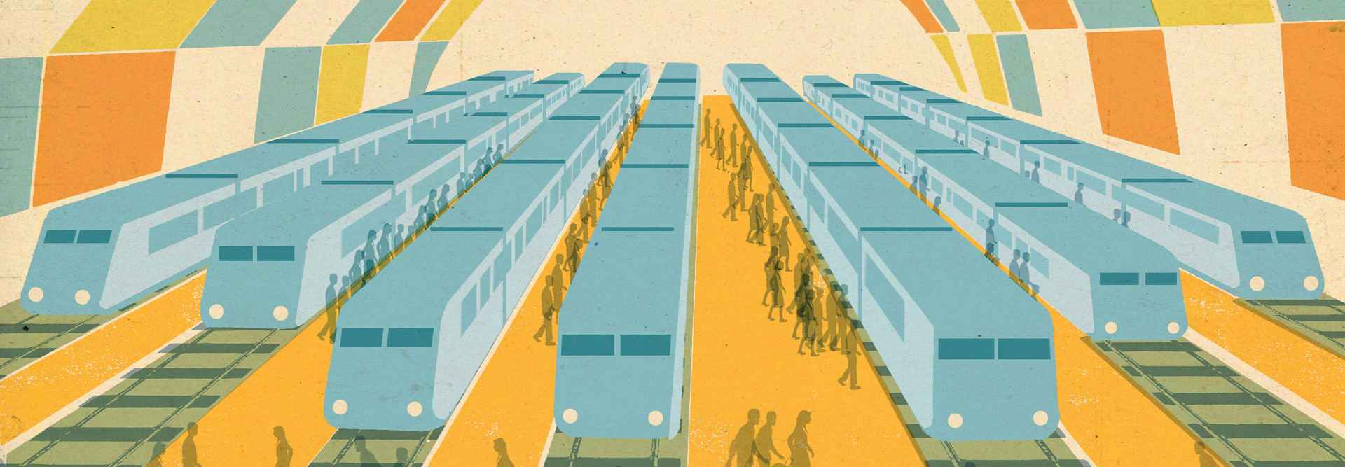 Illustration of people commuting