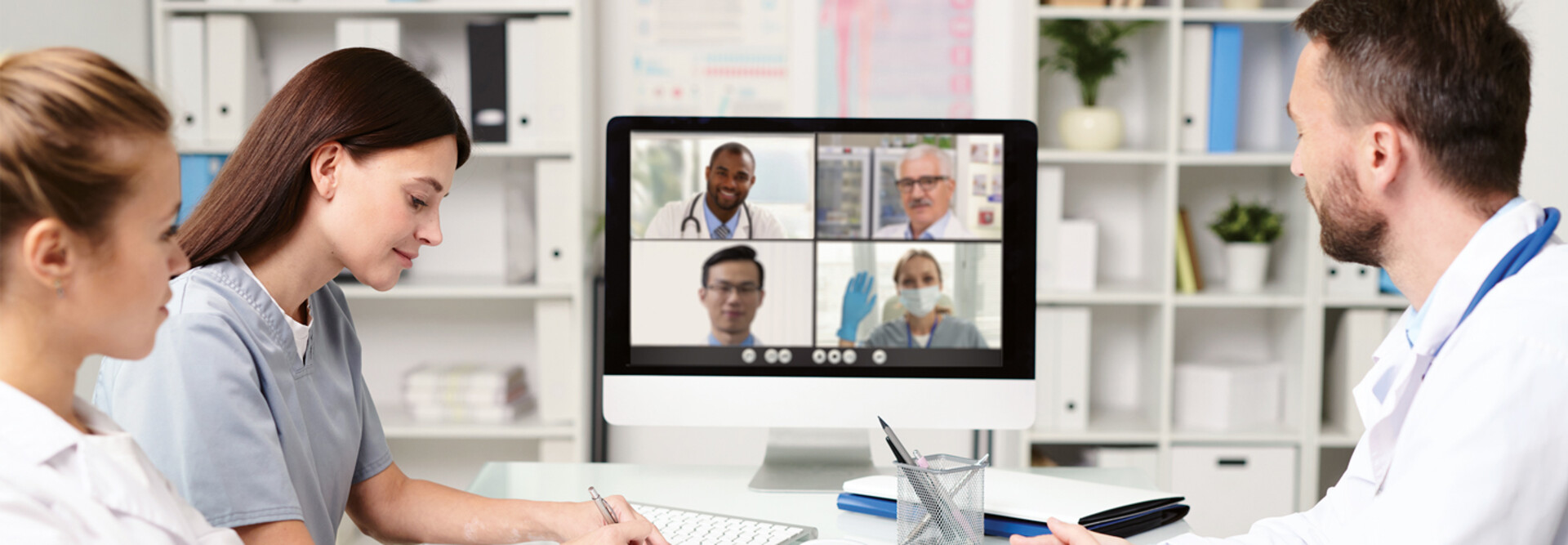 doctors having a video conference call