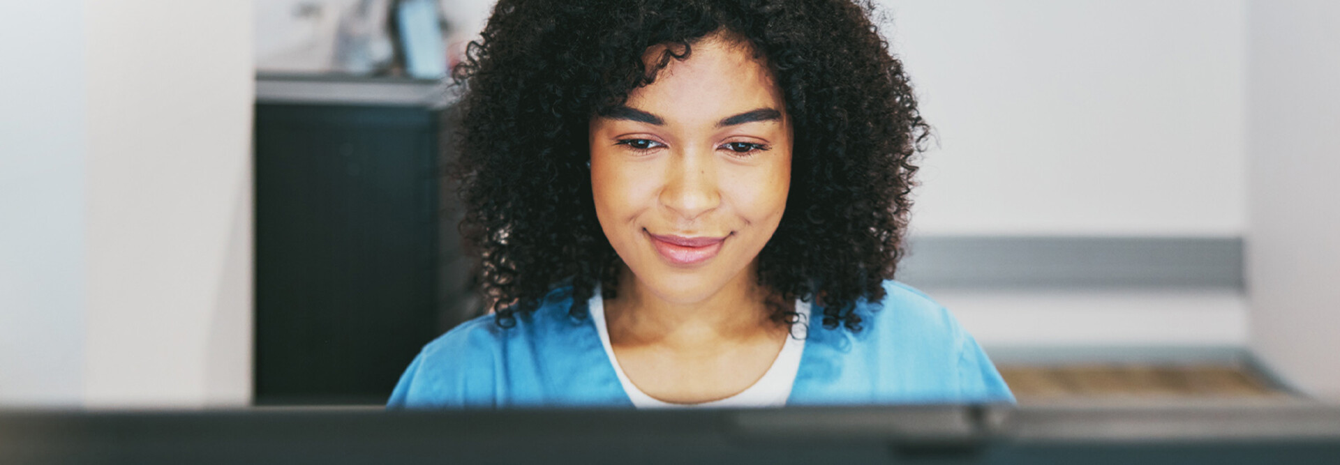 Doctor using computer