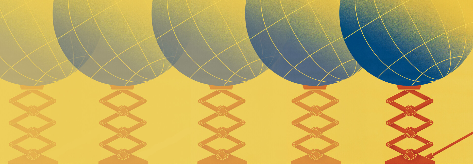 illustration of cranks with globes