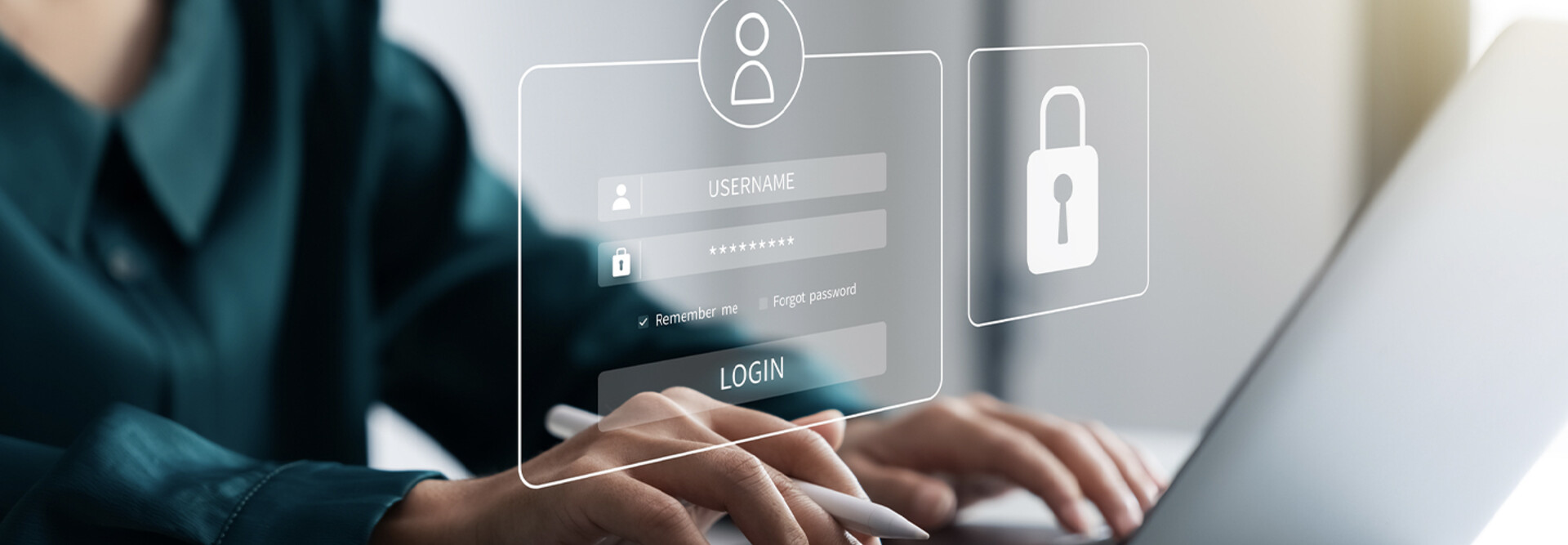 Person logging into their computer