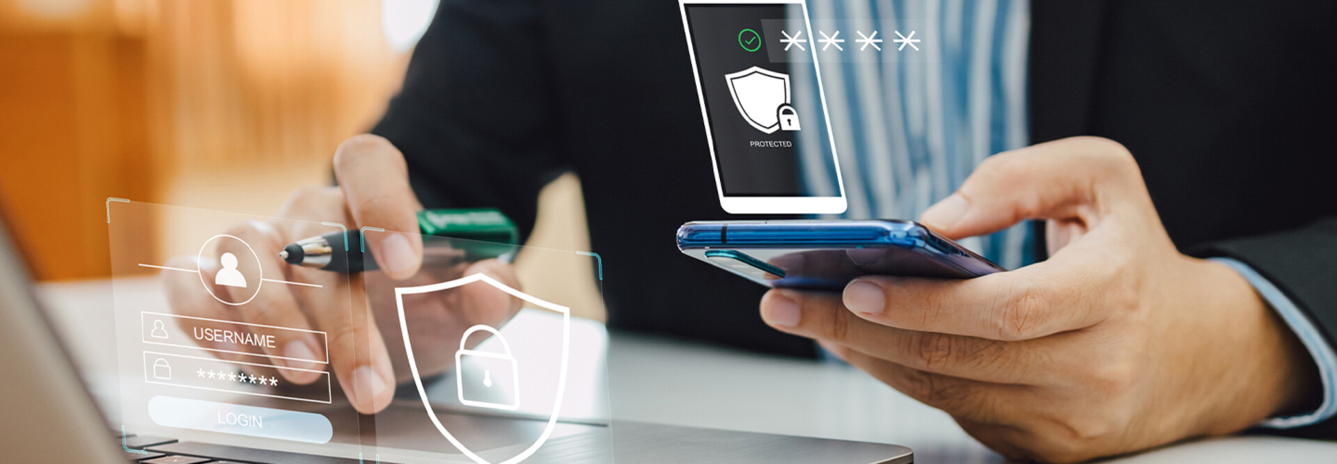 Person using two factor authentication