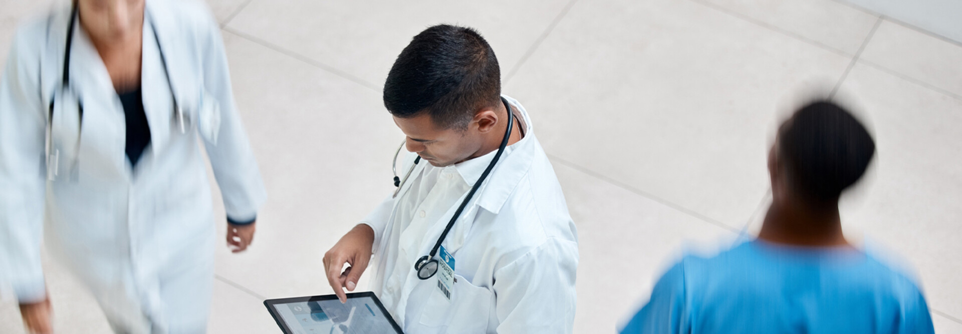 Doctor reviewing health record