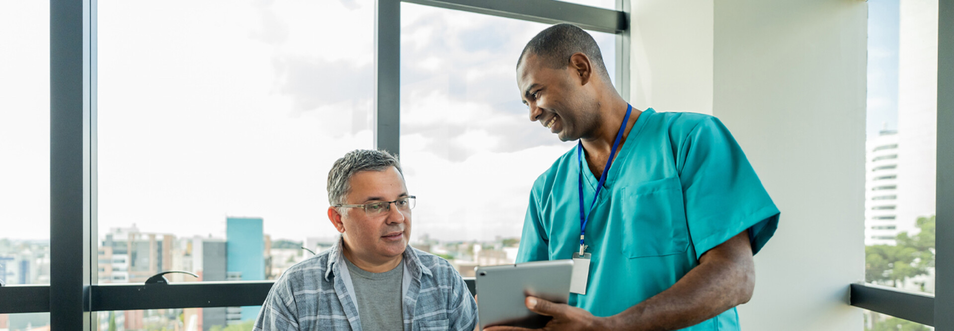 Doctor speaking with patient
