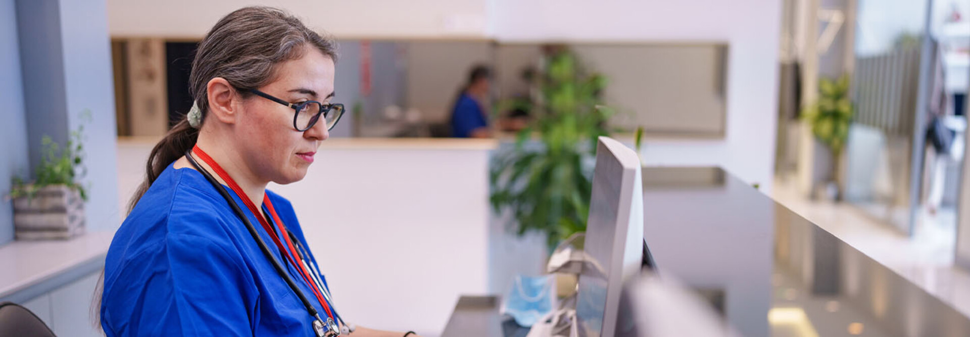 Healthcare provider using computer