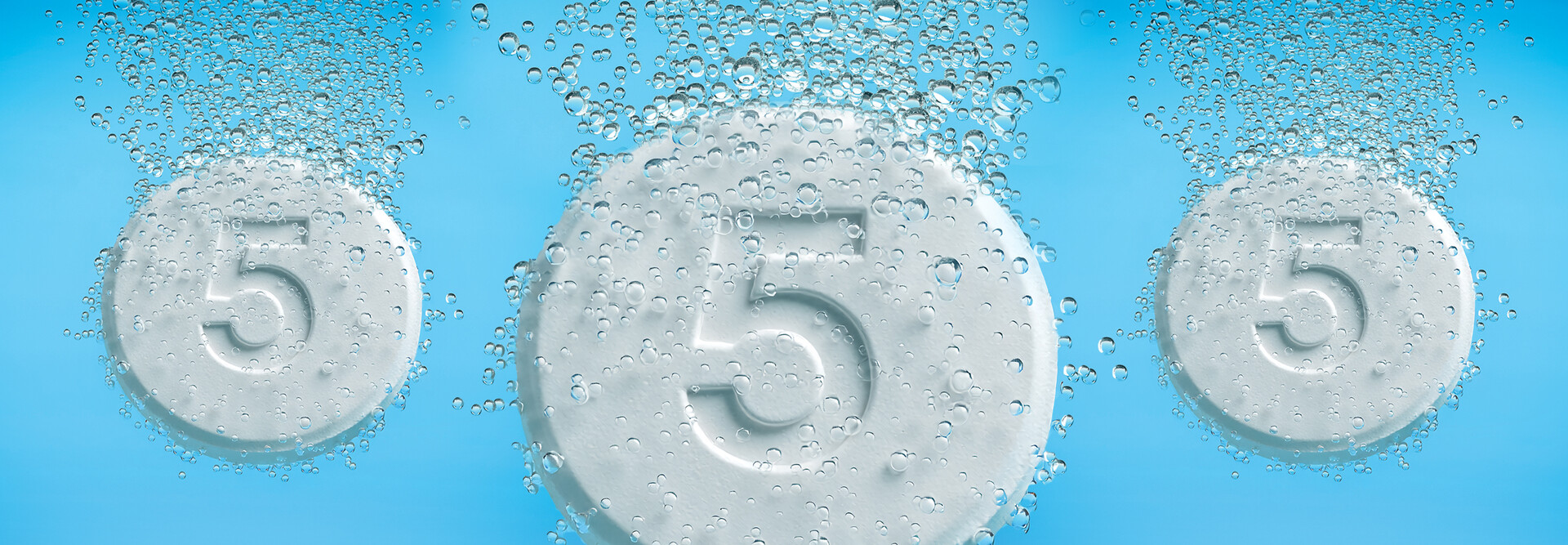 alkaseltzer tablets with fives on them
