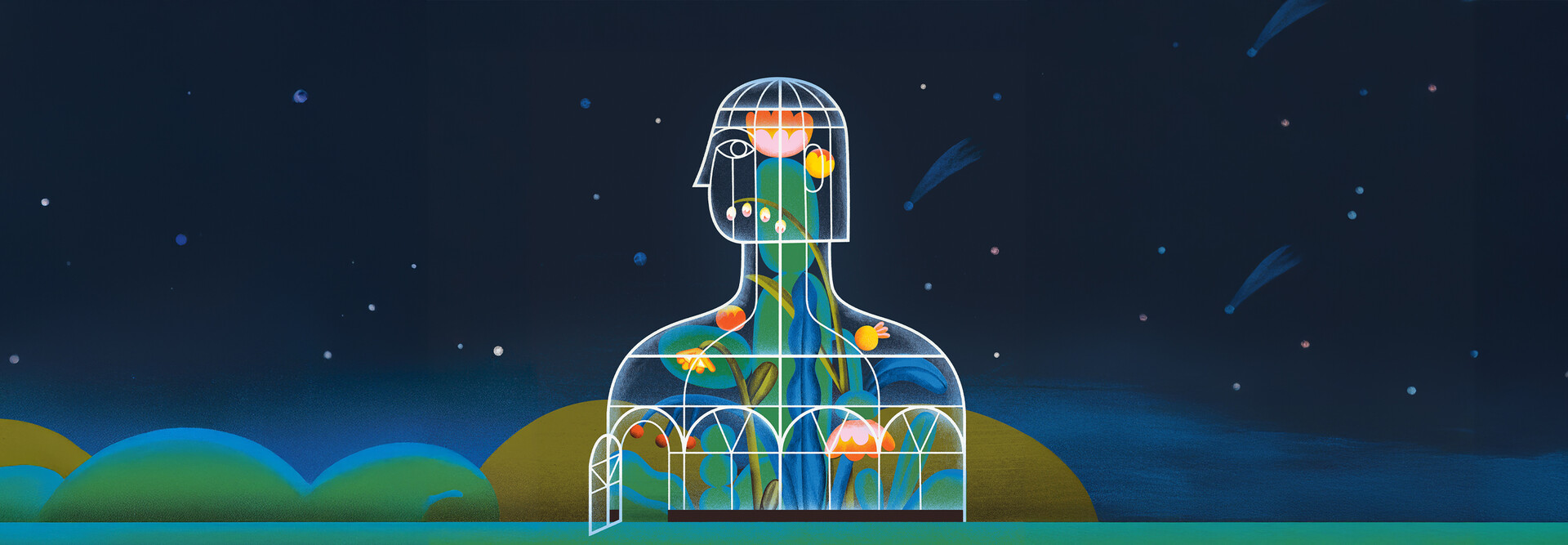 abstract person as greenhouse