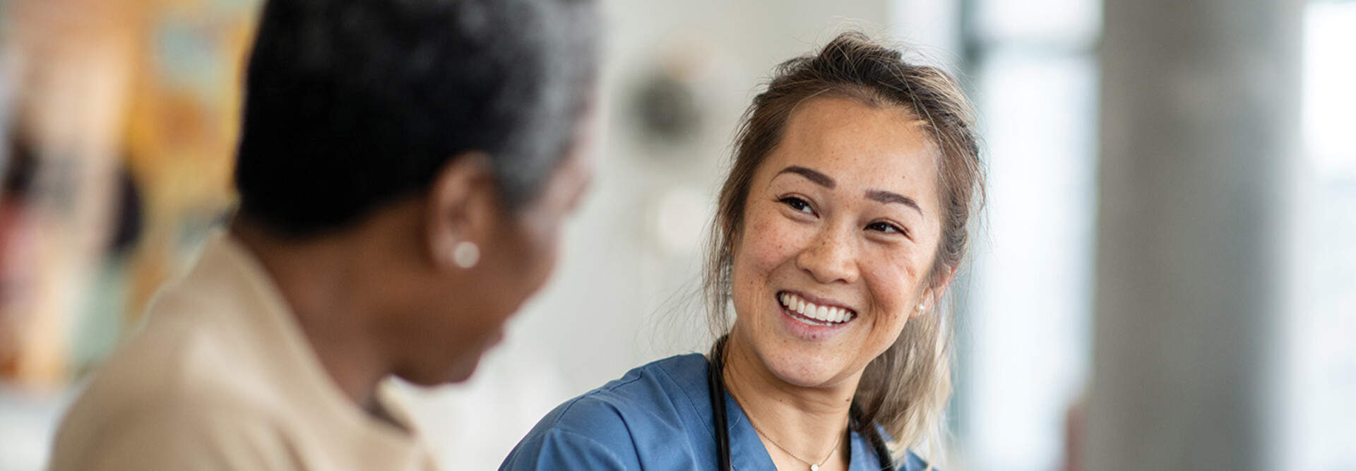 nurse visits with patient