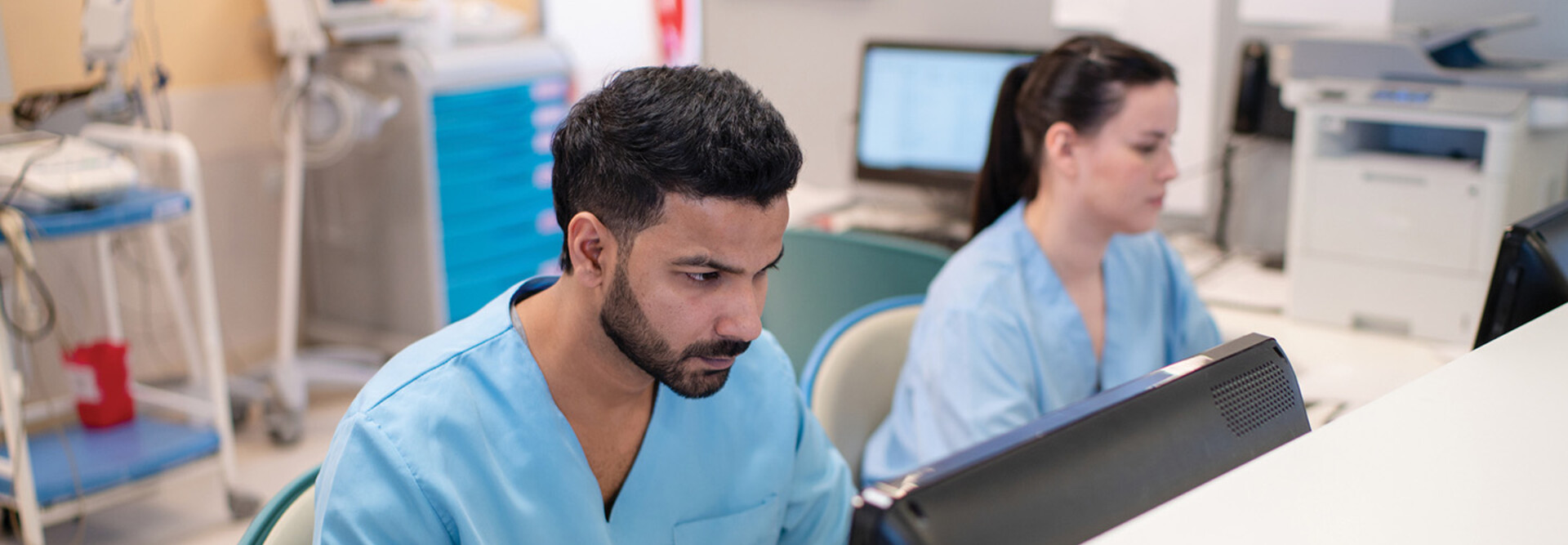 Clinicians at the nurse station