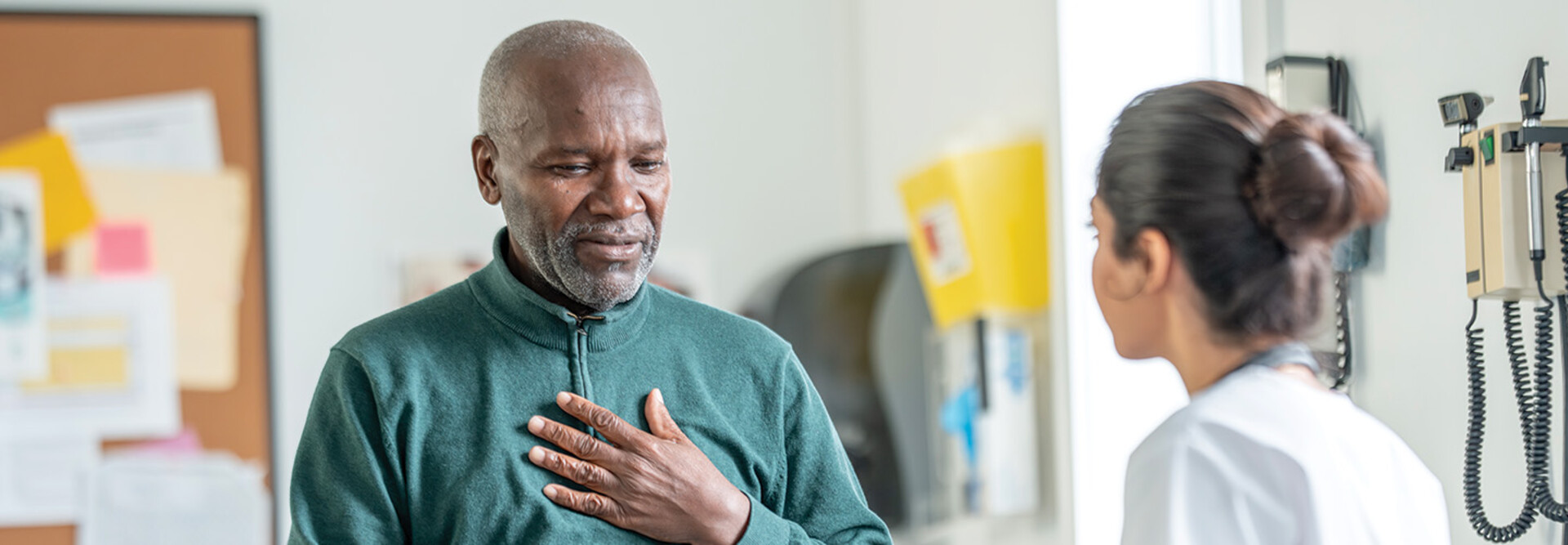 patient talks to doctor during appointment