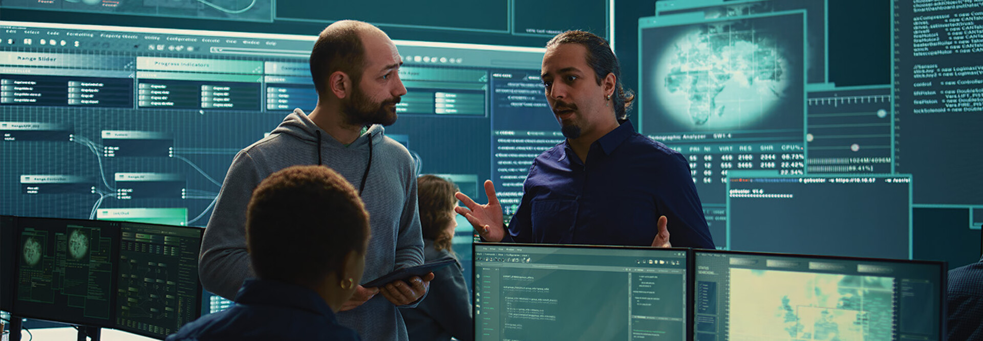people talk in security operations center