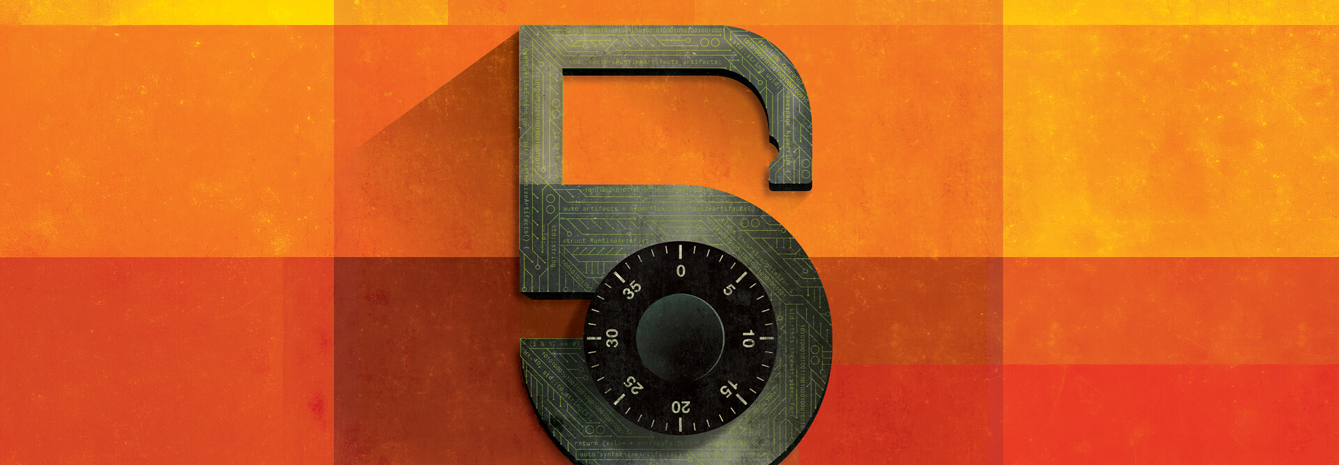 illustration of a five with a lock on it