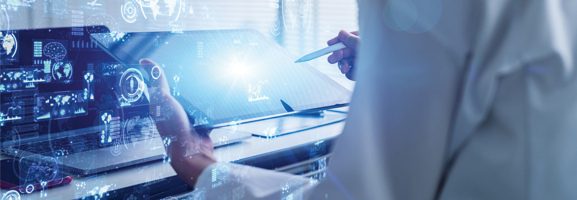 Doctor using tablet