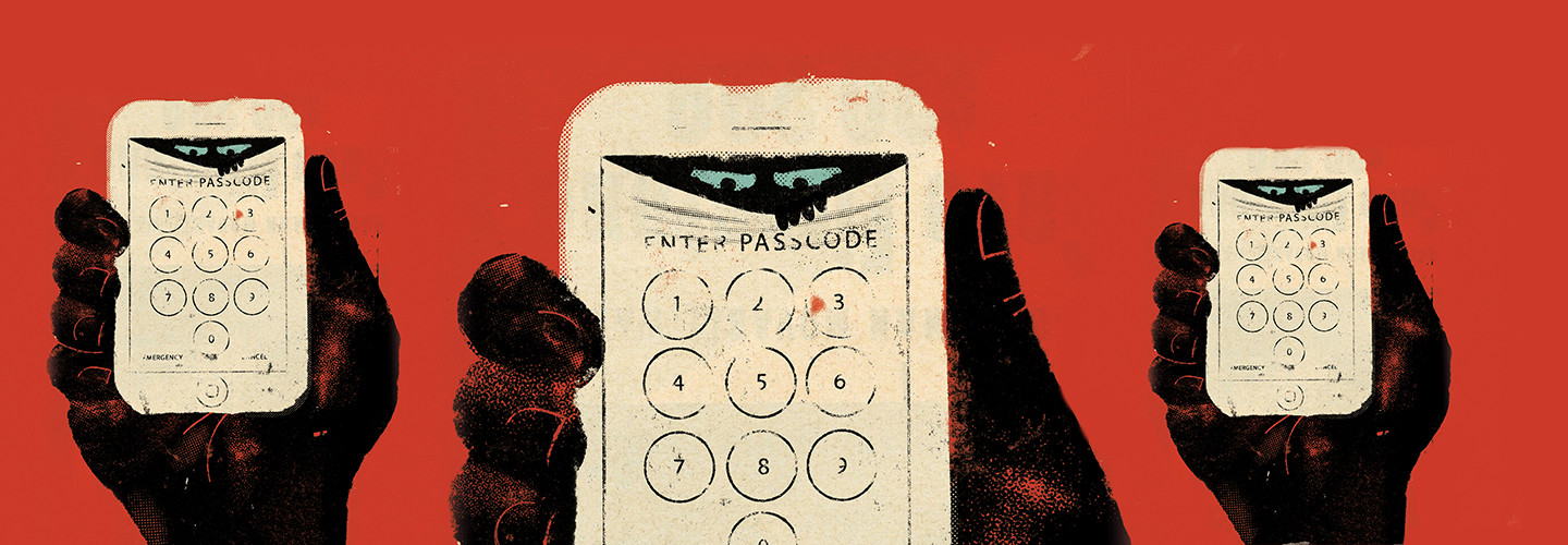 illustration of mobile devices with passcodes