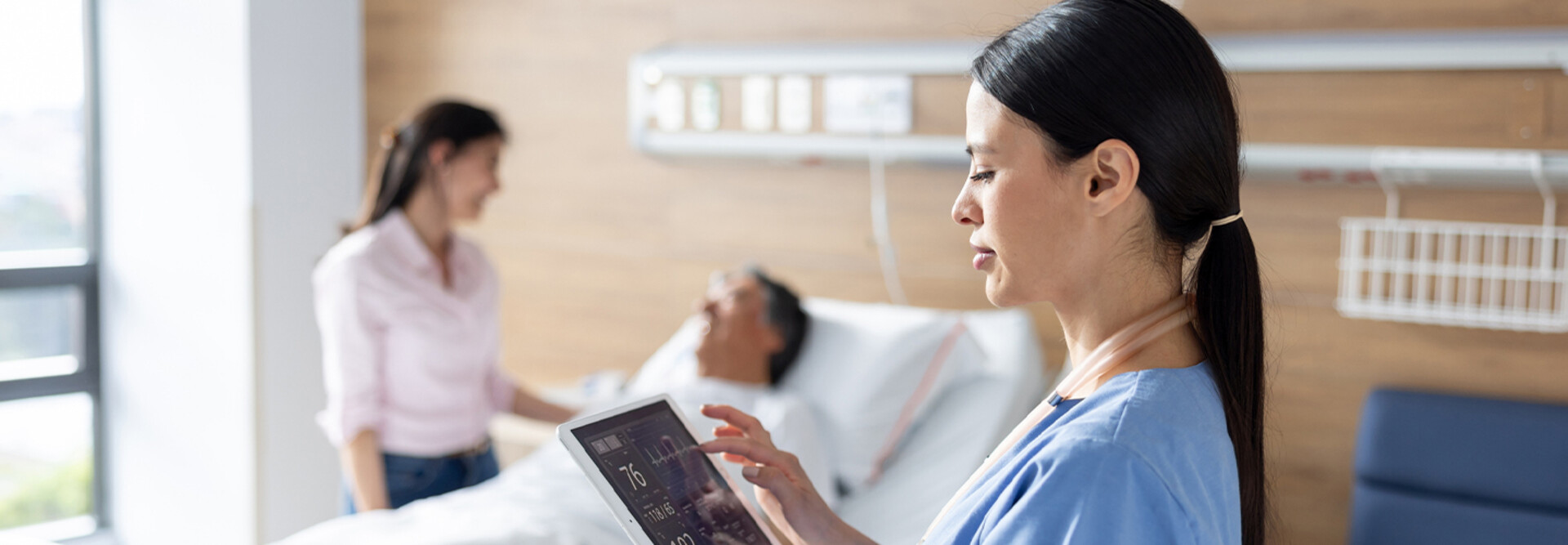 Doctor using tablet