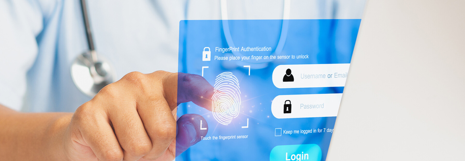 Healthcare provider entering password