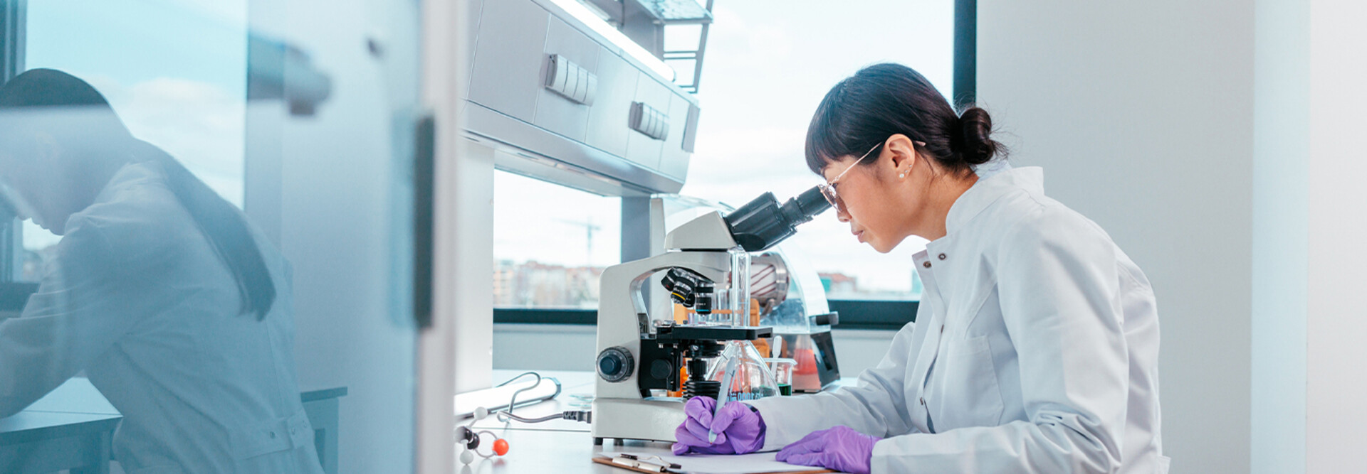 Person conducting research in lab
